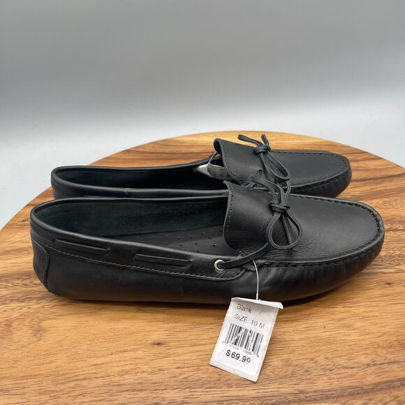 Saks Fifth Avenue Loafers Womens Size 10 B Black Leather Slip On Driving Shoes - Picture 1 of 8